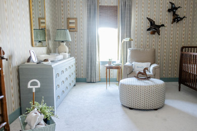 Inspiration for a rustic nursery remodel in Houston