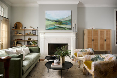 Living room - modern living room idea in Chicago