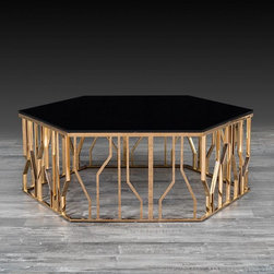 Lorensia Coffee Table Rose Gold Large - Lorensia Collection - Coffee Tables