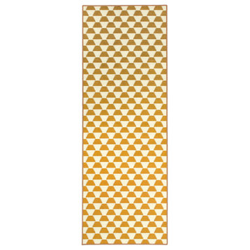 My Magic Carpet Yanis Yellow/Gold Rug, 2.5'x7'