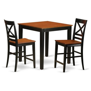 3-Piece Pub Table Set, Kitchen Dinette Table And 2 Counter Height Dining Chair