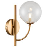 Liang & Eimil - Gold Globe Wall Lamp | Liang & Eimil Ivy - Simplicity meets timeless elegance with the Ivy Wall Lamp. Beautifully finished in antique brass and clear glass, the Ivy will provide subtle styling to any interior space.
