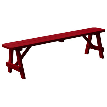 Pine Traditional Picnic Bench, Tractor Red, 6 Foot