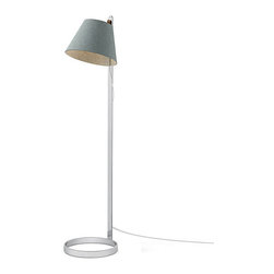 Lana Floor Lamp | Chrome Base | Blue Shade - Floor Lamps