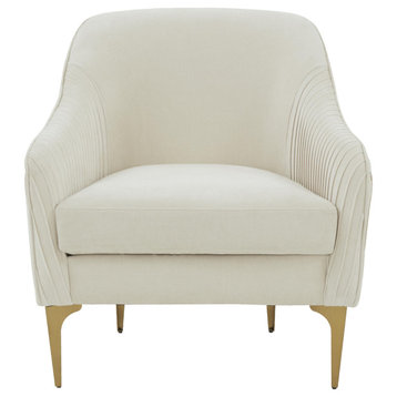 Serena Cream Velvet Accent Chair