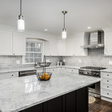 Gladwyne PA Black and White Bishop and Fabuwood Kitchen