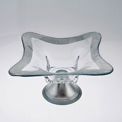 Square Footed Silver Leaf 8" Bowl - Products