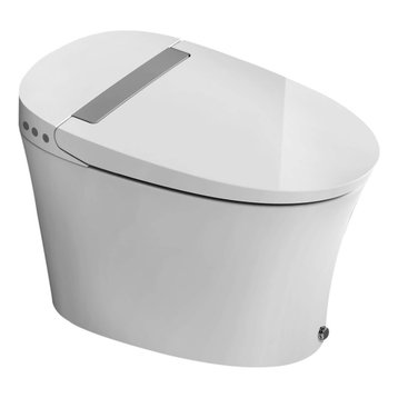 Fine Fixtures Modern Battery Powered One Piece Toilet Elongated, Touchless