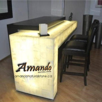 Natural Stone - White back lighted Onyx - Countertop - Bar - Kitchen Island