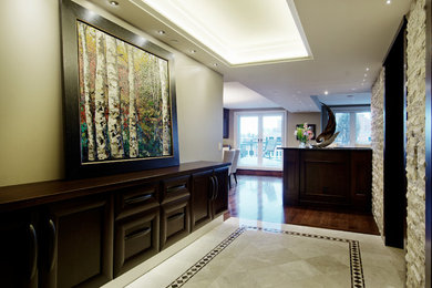 Inspiration for a transitional entryway remodel in Calgary
