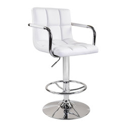 Modern Alice Adjustable Bar Stool | White (Set of 2) - Bar Stools And Counter Stools