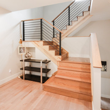 Project #71 | Modern Hickory Staircase with Horizontal Balustrade