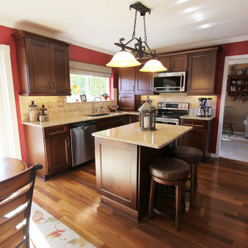 Gingersnap Maple Cabinets with Beige Quartz Countertop ~ Medina OH