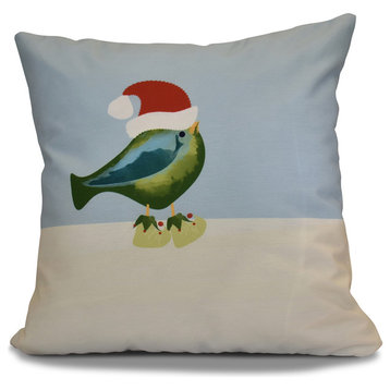 Decorative Holiday Outdoor Pillow, Animal Print, Green, 16"x16"