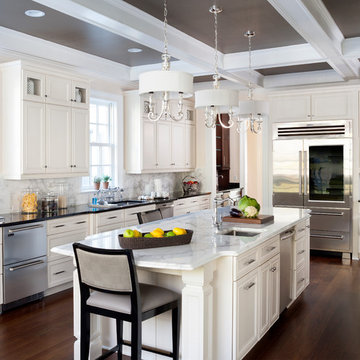 Sophisticated traditional "tuxedo" kitchen