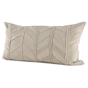 Mercana "Ivivva" 14x26 Beige Fabric Textured Decorative Pillow Cover