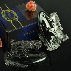 QYN13 Merlion Zinc Alloy Curtain Tieback Holdbacks in Black Color - Window Treatment Accessories