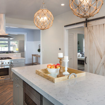 Hamptons-inspired casual/chic restoration of a grand Glenview Craftsman