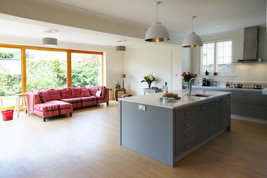 This is an example of a contemporary kitchen in Cork.