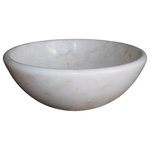 TashMart - Classic Natural Stone Vessel Sink, White Marble - The Classic Vessel Sink is a popular choice for those seeking a natural stone sink for their bathroom project. This sink is available in limestone, light travertine, antico, beige marble and white (Afyon) marble.