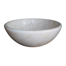 Classic Natural Stone Vessel Sink, White Marble