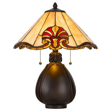 Cal Lighting Tiffany 2 Light Umbrella Accent Lamp, Tiffany/Tiffany