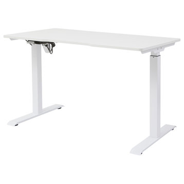 Sit-Stand Collection Electric Height Adjustable Standing Desk, White