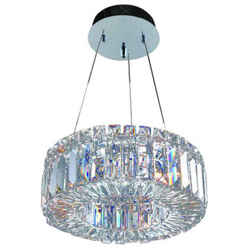 Allegri 11702 Quantum-Rondelle 3 Light Chandelier - Chrome with Clear Crystals