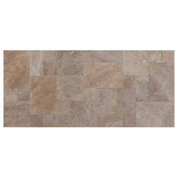 Meandros Walnut Antique Pattern Travertine Brushed, Chiseled - 128 sqft-boxed