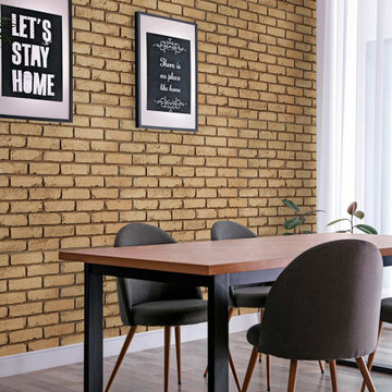Faux Brick Living Room Design