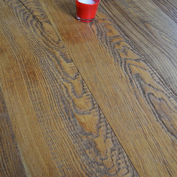 Hand finished, sawn and hand laquered wood flooring