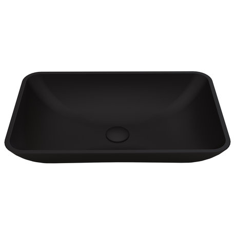 VIGO Hadyn 22"L x 14"W x 4"H Glass Rectangula Vessel Bathroom Sink in MatteShell