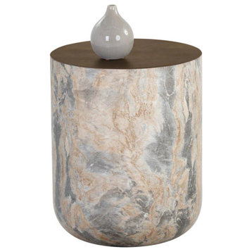 Katerina End Table, Gray, Brown Gray Marble