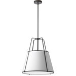 Dainolite - Dainolite TRA-3P-BK-WH Trapazoid - Three Light Pendant - 3 Light Trapezoid Pendant Black Grey Shade with 79Trapazoid Three Ligh Matte Black White Fa *UL Approved: YES Energy Star Qualified: n/a ADA Certified: n/a  *Number of Lights: 3-*Wattage:180w E26 bulb(s) *Bulb Included:No *Bulb Type:E26 *Finish Type:Matte Black