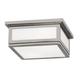 Robert Abbey - Bradley Polished Nickel Two-Light Flush Mount - Flush-mount Ceiling Lighting