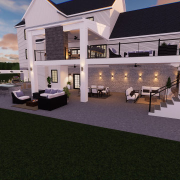 Multi-Level Backyard Living Space