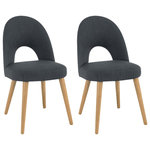Bentley Designs - Oslo Oak Steel Upholstered Chairs, Set of 2 - Oslo Oak Steel Upholstered Chair Pair takes inspiration from sophisticated mid-century styling through hints of both retro and Scandinavian design resulting in soft flowing curves throughout. Oslo is a fashionable range that features an eclectic blend of shapes and forms.