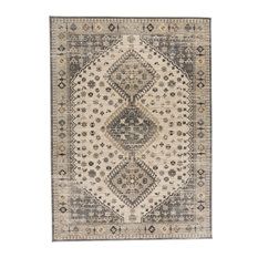 Feizy 3577FBGE Grayson Machine Made Gray / Beige Area Rug - 3'-11" X 5'-5"