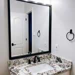 Frame My Mirror - Ellis Framed Wall Mirror, Black, 36"x24" - The thinnest framed mirror we have. At 1 1/4" wide and 3/4" thick, the Ellis collection is perfect for those smaller mirrors or where a minimalistic approach comes in to play. In a white, black, espresso textured, satin nickel, silver, gold, or  brushed chrome finish, there is an option for everyone in the Ellis Framed Mirror collection.
