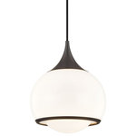 Hudson Valley Lighting - Reese 1-Light Medium Pendant, Old Bronze - With a shade encompassing another shade within it, Reese spins a glossy beauty. The metal rim on the outer shade and the peeking-out inner shade are a couple details contributing to its elegance.