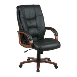 High Back Black Leather Executive Office Chair - Office Chairs