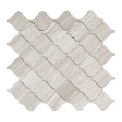 Lovisa Mosaic Wall and Floor Tile, Wooden White Marble, Set of 10 - Wall And Floor Tile