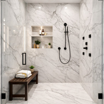 Luxury Marble Walk-In Shower Remodel