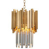 Gio 12" Gold Plated Crystal Chandelier