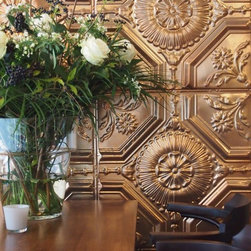 Wainscoting with Tin - Wallpaper