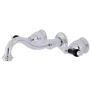 Kingston Brass KS3121PKL Two-Handle Wall Mount Bathroom Faucet, Polished Chrome