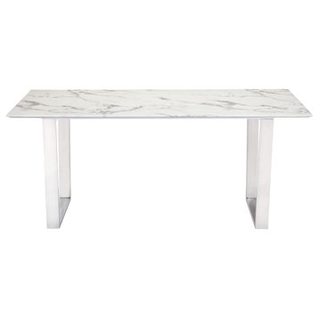 Nellie Dining Table White & Gold, White & Silver