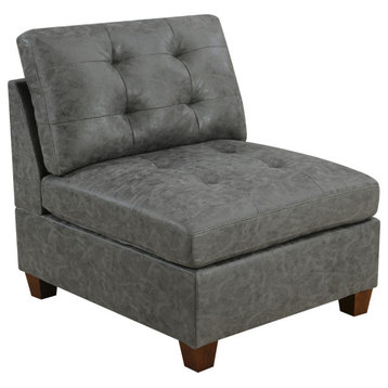 Living Room Armless Chair, Antique Gray