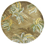 KAS - KAS Sparta 3102 Moss Palm Trees Area Rug, 7'6" Round - Our Sparta Collection is an exclusively designed line of hand-tufted carpets with an antique finish. These rugs are made in China using high density Chinese wool. Classic and new designs in floral and other styles have been constructed using current color trends. These rugs are finished with a vintage vegetable-dyed look and abrash effect. The combination of fresh colors, striking design and a rustic finish gives this collection unique trend-setting characteristics.