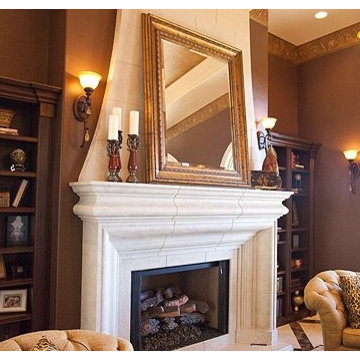 Custom Cast Stone Concrete Fireplace Mantel Surrounds
